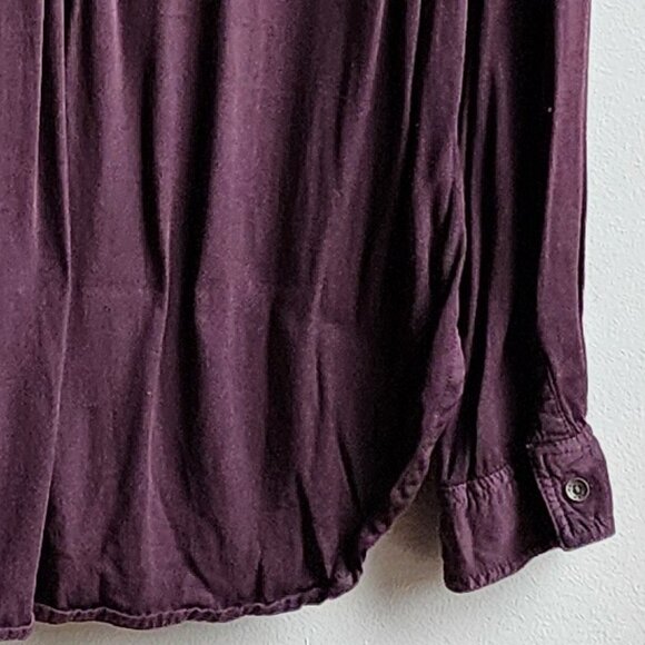 American Eagle Outfitters Purple "Boyfriend Fit" Button Down Shirt Size Medium - Picture 14 of 16